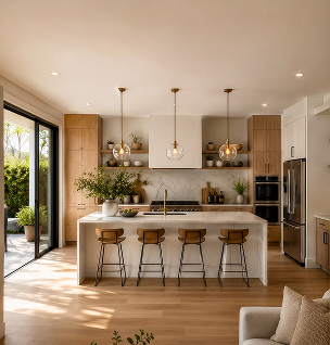 Apartment kitchen and dining area