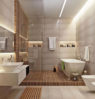 Apartment bathroom interior